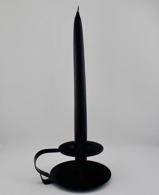 Set of 3 Black or Red coated beeswax hand dipped taper candles, free delivery, handmade in Dorset, UK