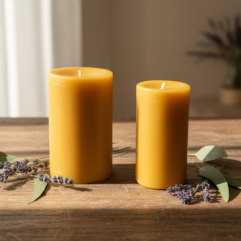 2 pillar candles