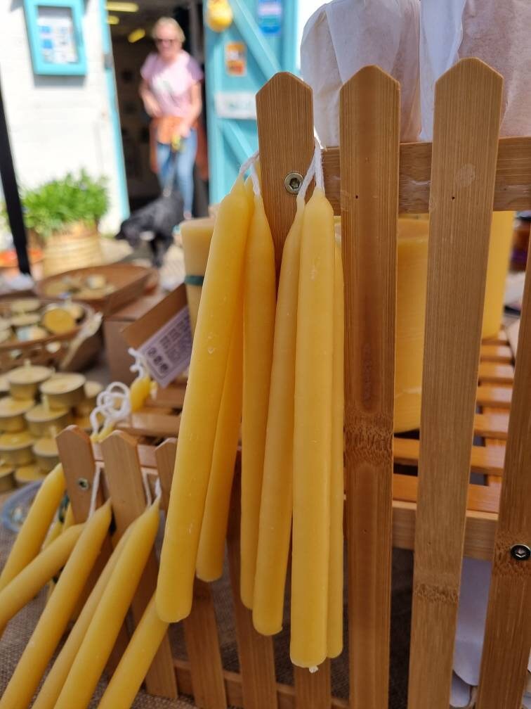 Hand dipped taper candles - Pure raw Dorset beeswax