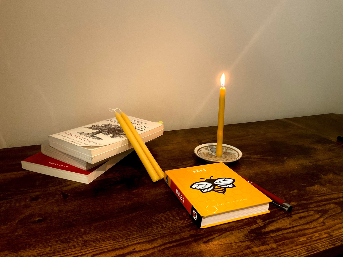 Hand dipped taper candles - Pure raw Dorset beeswax