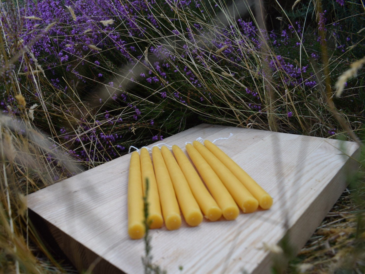 Hand dipped taper candles - Pure raw Dorset beeswax