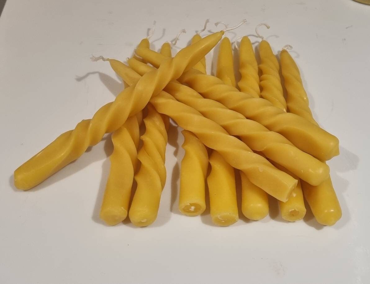 Hand-Dipped Beeswax Taper Candles – Set of 2 | Natural & Eco-Friendly