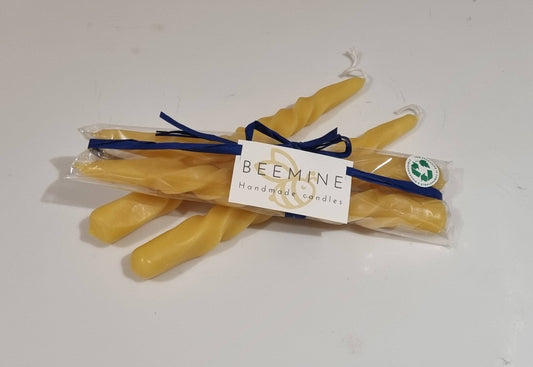 Hand-Dipped Beeswax Taper Candles – Set of 2 | Natural & Eco-Friendly