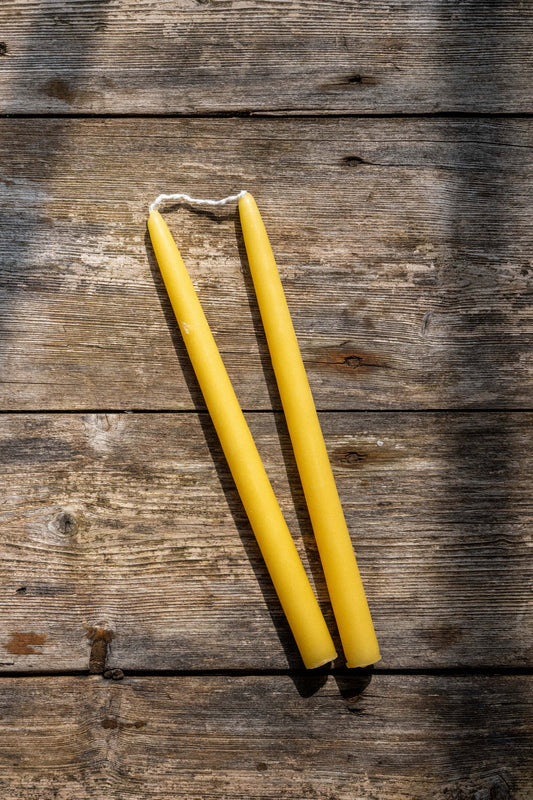 Hand dipped taper candles - Pure raw Dorset beeswax