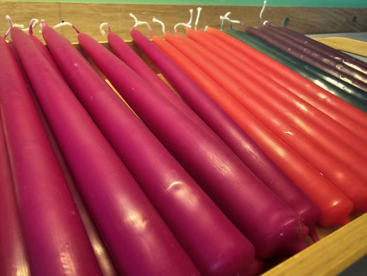 Handcrafted Coloured Beeswax Taper Candles | Locally Sourced & Eco-Friendly | Natural Elegance for Any Occasion